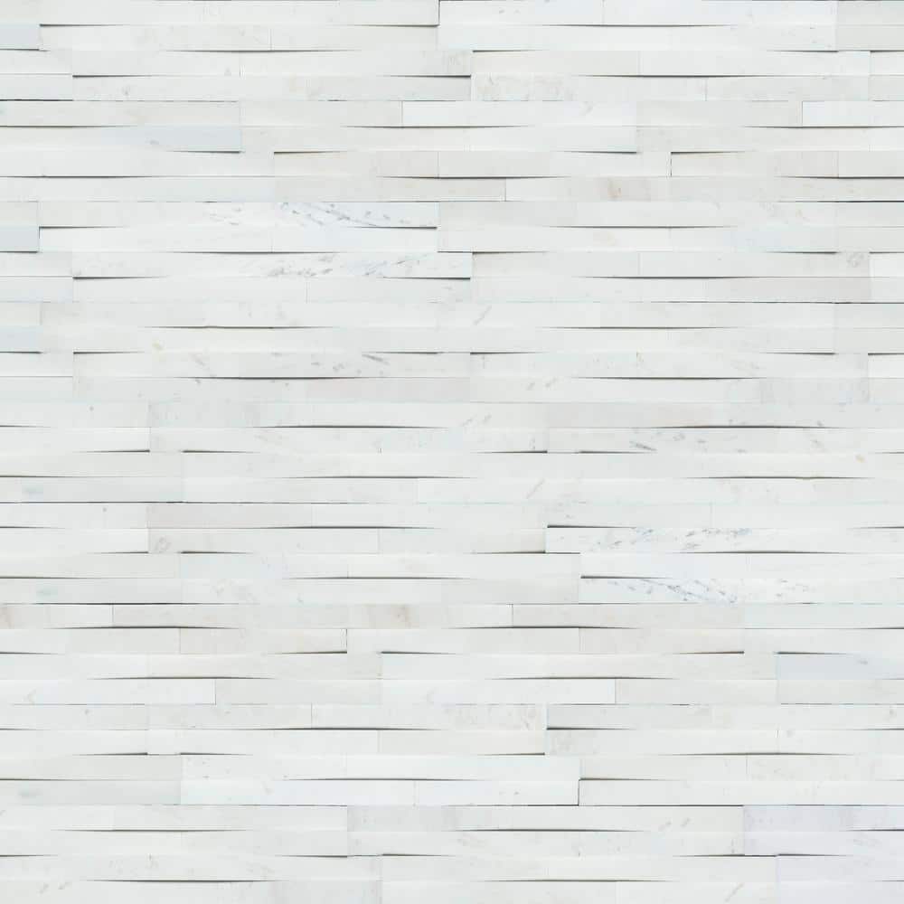 Cosmic White 3D Ledger Panel 6 in. x 24 in. Honed Marble Wall Tile (192 sq. ft./pallet) price history on PriceWatchPro