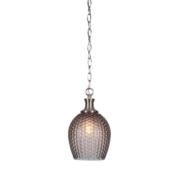 Unbranded Tyler 60-Watt 1-Light Brushed Nickel Shaded Mini Pendant Light with Glass Shade