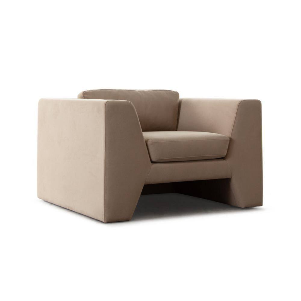 Roe Camel Brown Velvet Arm Chair with Attached Cushion price history on PriceWatchPro