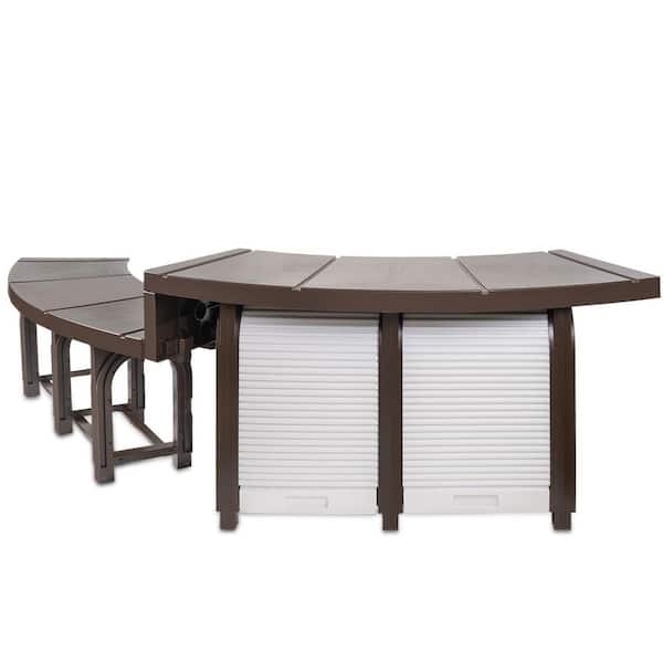 Spa Step Ladder, 2-Step Molded Brown Plastic, for Above Ground Pool