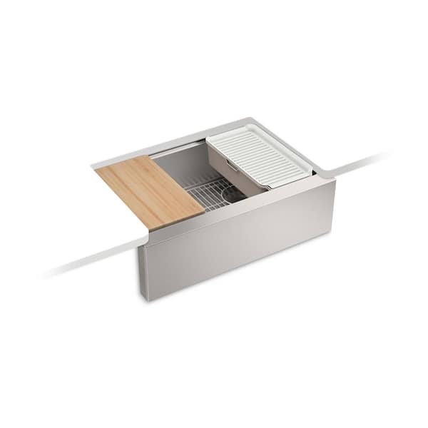 Strive 29-1/2 in. Undermount Single Bowl Stainless Steel Workstation Kitchen Sink