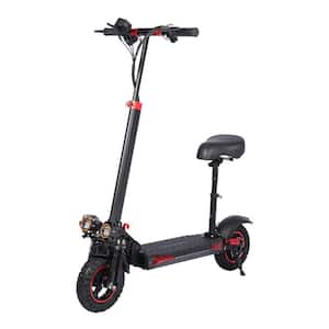 Black 10 in. Solid TiresAdult Folding Electric Scooter 800-Watt 48-Vot 15AH Super Motor