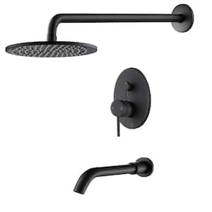RADIANCE Single Handle 1 -Spray Tub and Shower Faucet 2.5 GPM in. Matte Black Valve Included