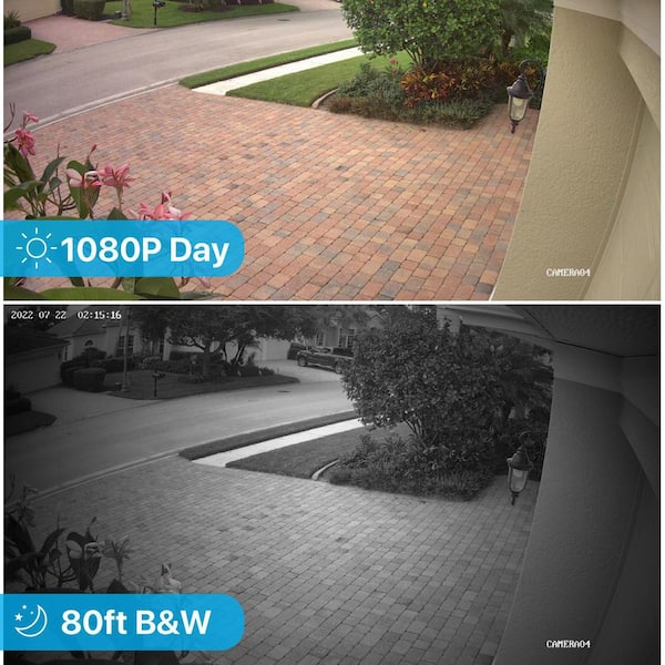 16-Channel 2MP 2TB DVR Security System with 8 1080p Wired Outdoor Bullet Cameras, Black