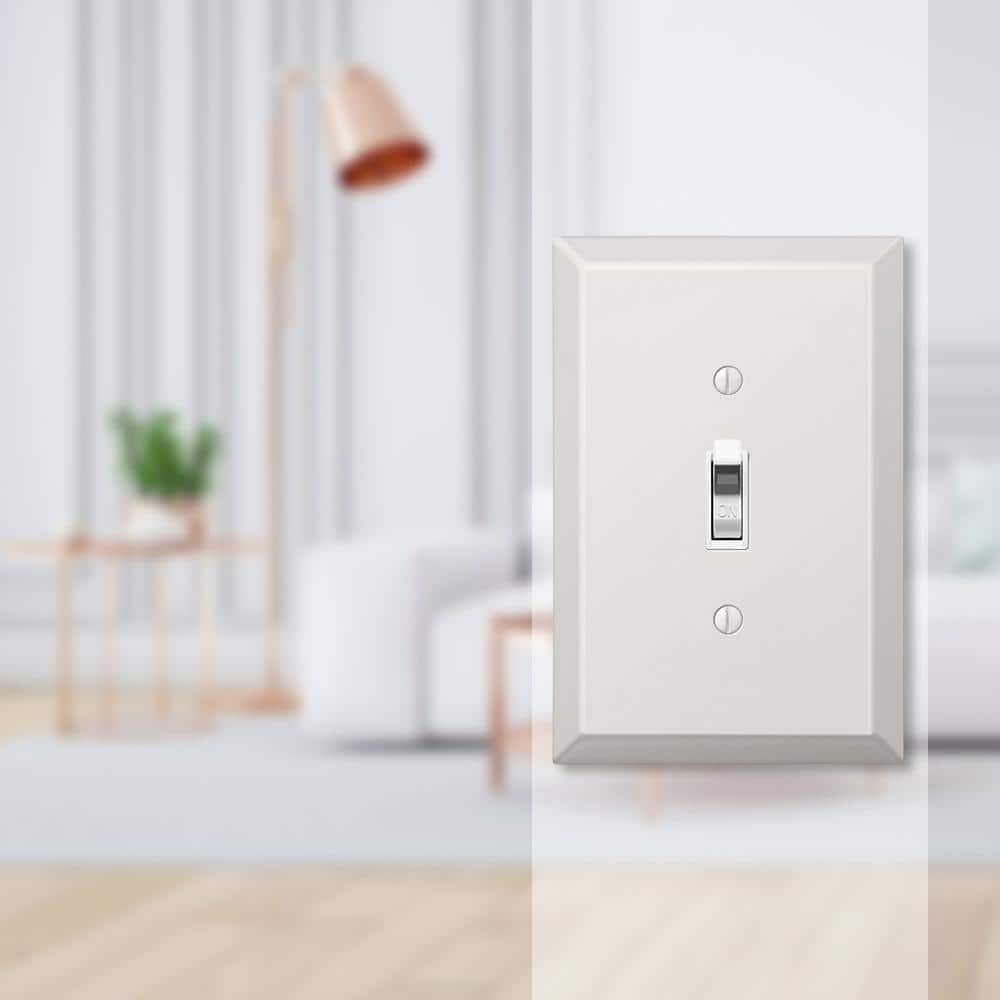 Oversized White Steel Single Toggle Wallplate