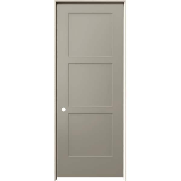 JELD-WEN 30 in. x 80 in. Birkdale Desert Sand Paint Right-Hand Smooth Hollow Core Molded Composite Single Prehung Interior Door