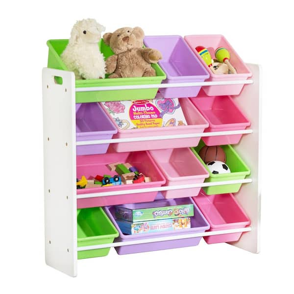 Rolling Toy Storage Bin Soft Pink, 23-3/8 x 15-1/8 x 12-3/8 H | The Container Store