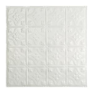 Hamilton 2 ft. x 2 ft. Nail-Up Tin Ceiling Tile in Matte White (Case of 5)