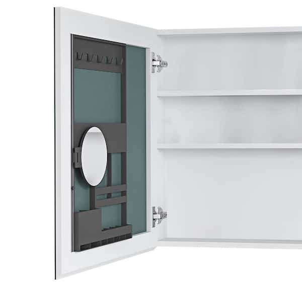 24 in. W x 26 in. H Rectangular Engineered Wood Medicine Cabinet with Mirror and Left Opening Door