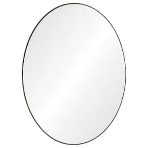 Medium Oval Antique Brushed Silver Casual Mirror (40 in. H x 30 in. W)
