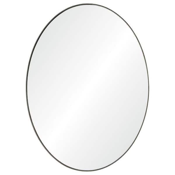 NOTRE DAME DESIGN Medium Oval Antique Brushed Silver Casual Mirror (40 in. H x 30 in. W)