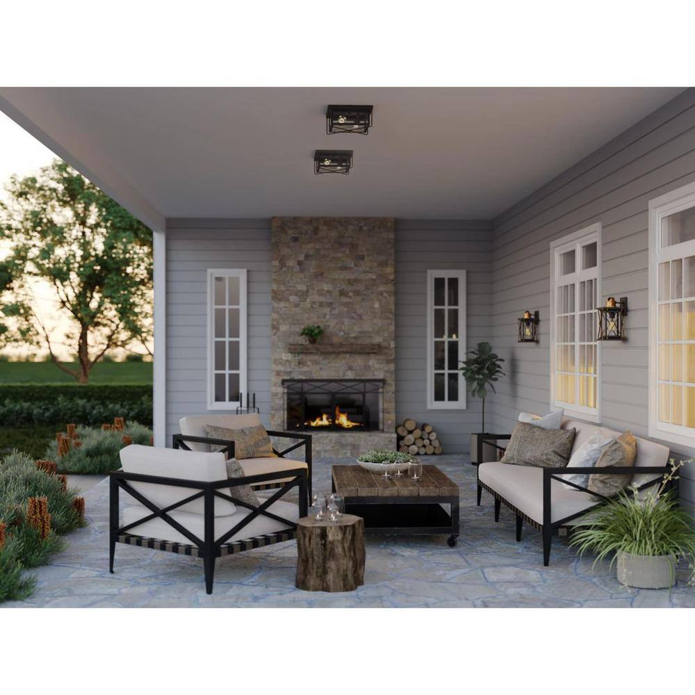 Barlowe Antique Bronze Seeded Glass Outdoor Wall Lantern