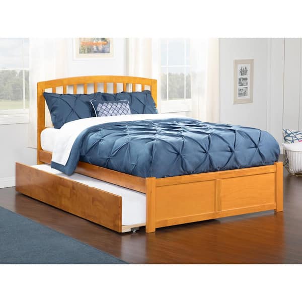 AFI Richmond Brown Solid Wood Frame Full Platform Bed with Footboard and Full Trundle