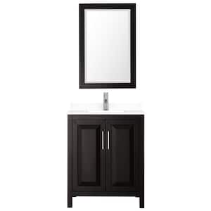 Daria 30 in. W x 22 in. D Single Vanity in Dark Espresso with Cultured Marble Vanity Top in White with Basin and Mirror