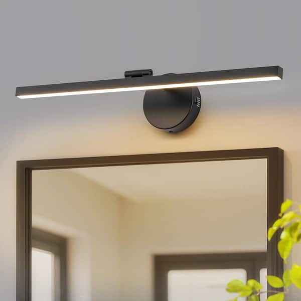 23.62 in. Black Modern LED Bathroom Vanity Light with 5CCT Dimmable