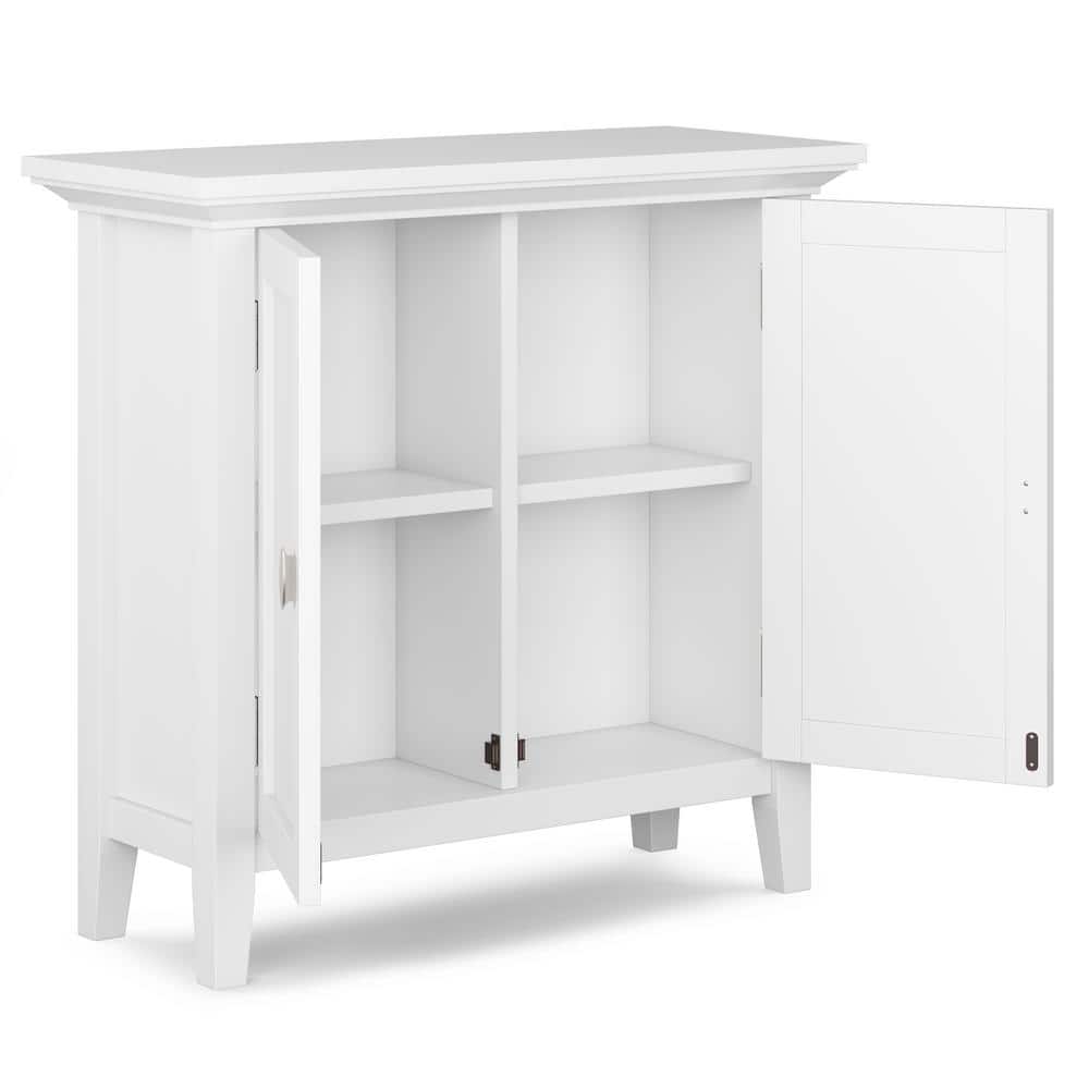 Redmond White Solid Wood Freestanding Office Cabinet with Adjustable Shelving