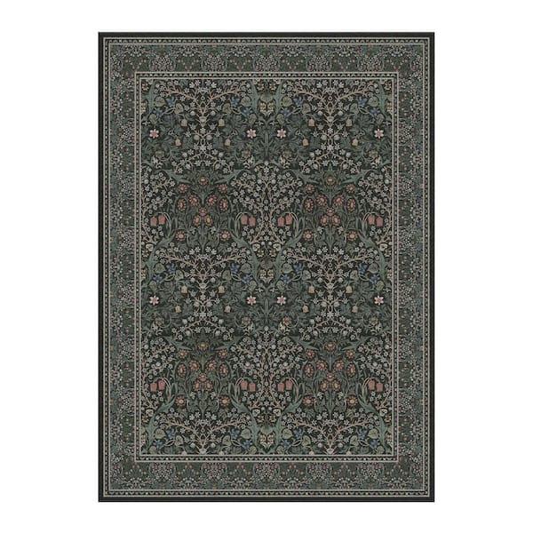 Sea Brown 5 ft. x 7 ft. Modern Abstract Washable Area Rug