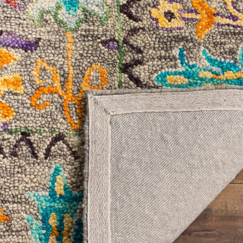 Handmade Classic Grey Wool 27" Washable Tufted Rug
