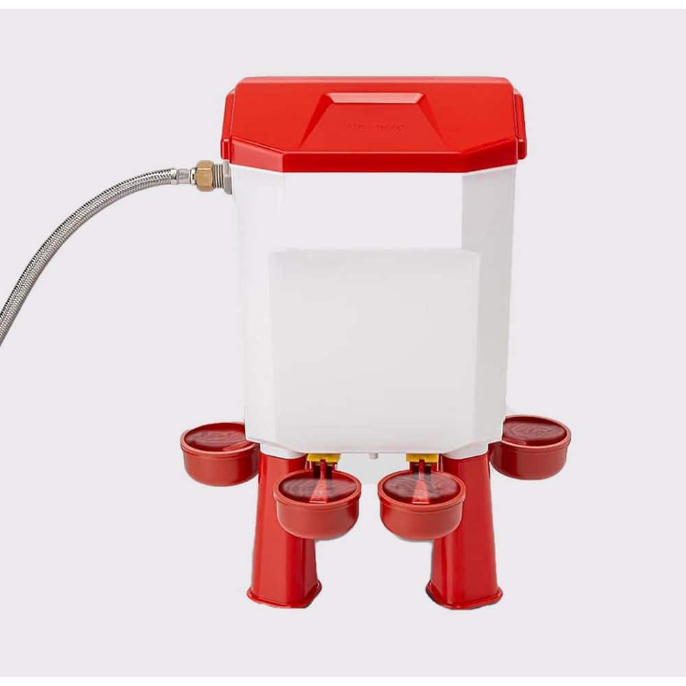 Automatic Chicken Waterer 8.6 x 7 x 11.8 in. Large Poultry Feeder Kit with Metal Hose and Float-Controlled System price history on PriceWatchPro