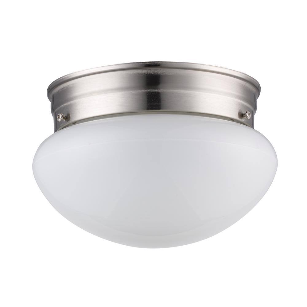 Dash 8" Globe Brushed Nickel & Glass Indoor/Outdoor Flushmount