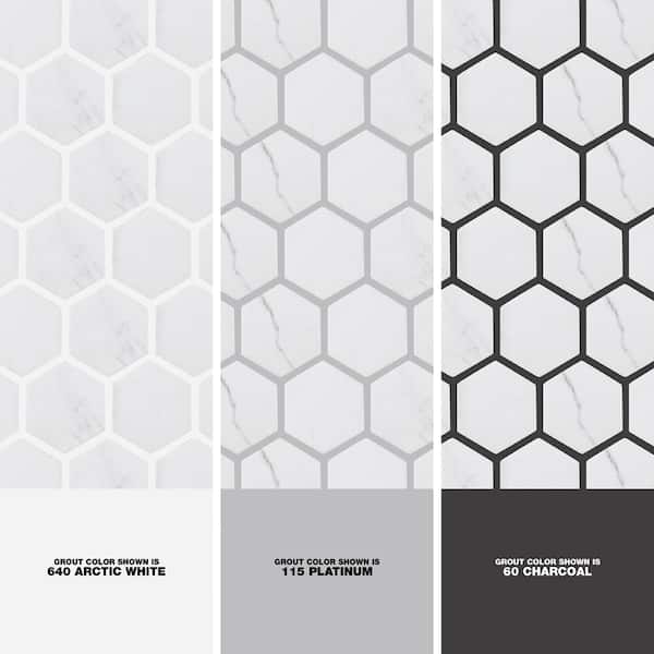 Jeffrey Court Whisper Valley White 11 in. x 12.687 in. x 6 mm Hexagon Matte Porcelain Wall and Floor Mosaic Tile