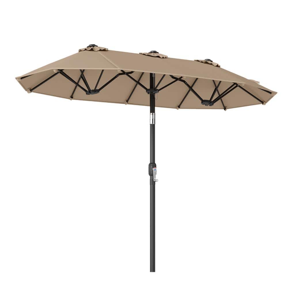 10 ft. x 5.3 ft. Double-Sided Patio Umbrella with Crank, Push-Button Tilt and 12 Ribs, Coffee price history on PriceWatchPro
