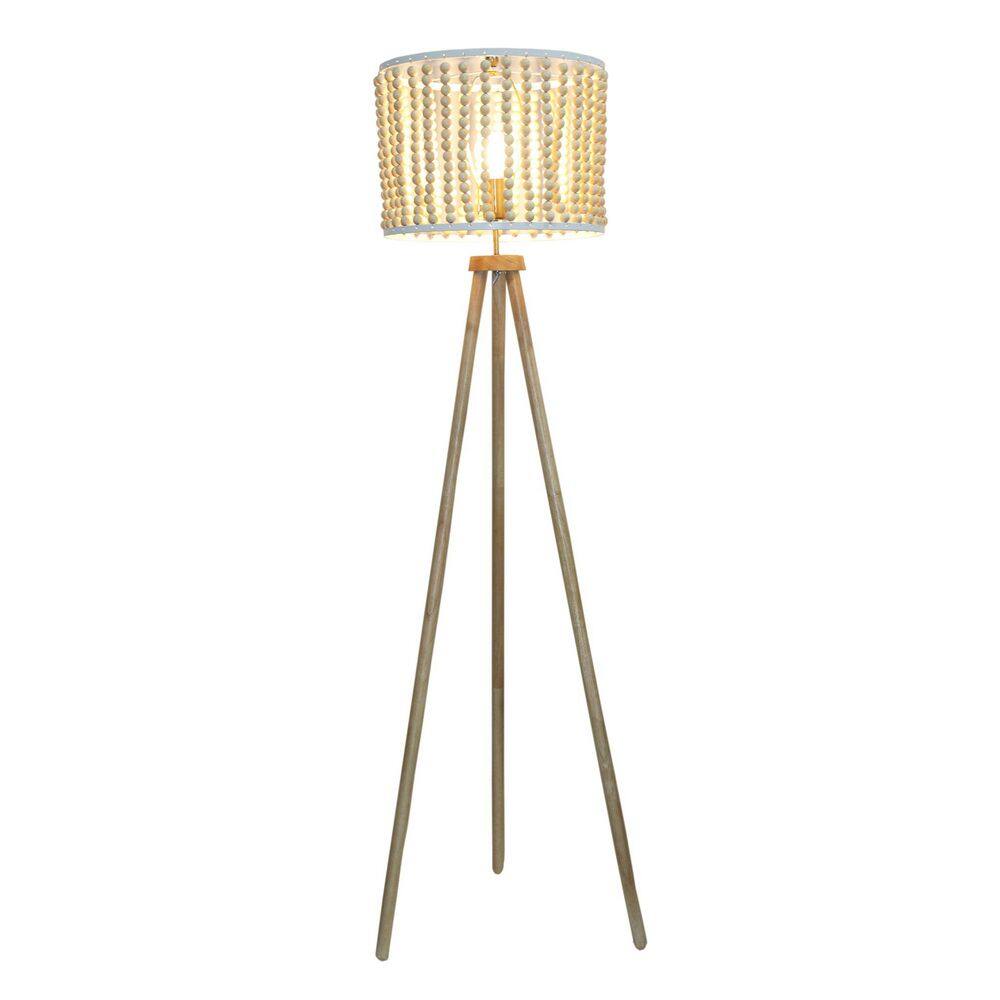 Modern Minimalist 59 in. Brown Brillo Tripod 3-Leg Floor Lamp with Natural Shade for Living Room, Bedside and Study price history on PriceWatchPro