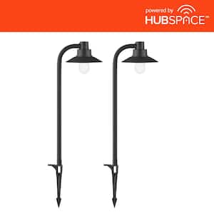 Smart Low Voltage Black Plug-in RGBw Integrated LED Outdoor Path Light Kit with Transformer Powered by Hubspace (2 Pack)