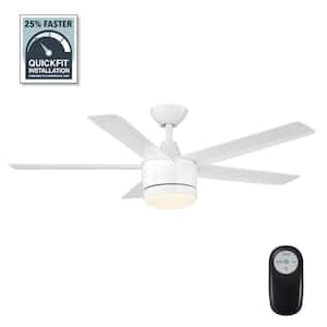 Merwry 48 in. Integrated LED Indoor White Ceiling Fan with Light Kit and Remote Control
