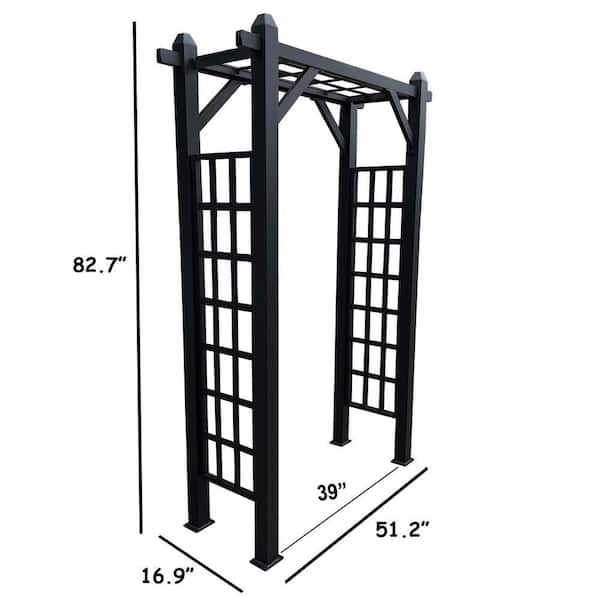 Oakland Living Black Modern Aluminum Garden Arbor Arch GA-5500-BK
