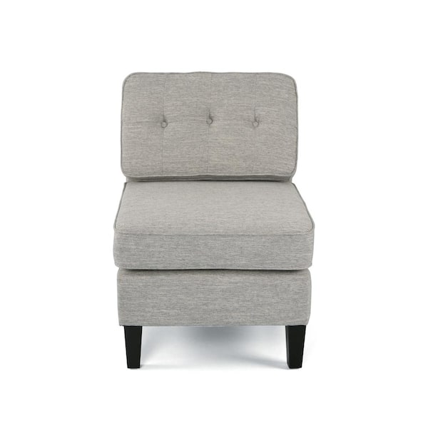 Noble House Doolitle Grey Fabric Upholstered Slipper Chair