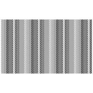 FlorArt Stripe Gray 34 in. x 58 in. Low Profile Rubber Backed Kitchen Mat