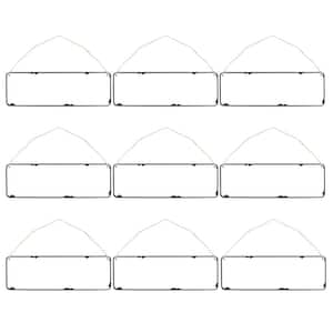 12 in. x 4 in. Project Craft Hanging White Enamel Blank Metal Plaque with Dark Metal Edge (9-Pack)