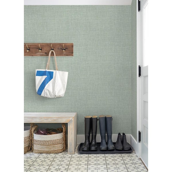 Lanister Green Texture Strippable Non Woven Wallpaper