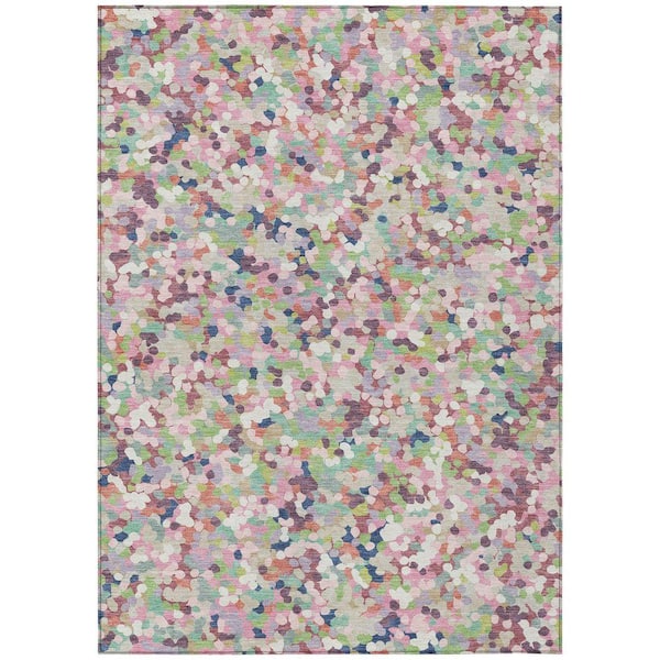 Chantille Machine Washable Indoor/Outdoor Abstract ACN2507 Blush 8 ft. x 10 ft. Area Rug