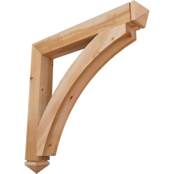 Ekena Millwork 5.5 in. x 48 in. x 48 in. Western Red Cedar Thorton Arts and Crafts Smooth Bracket