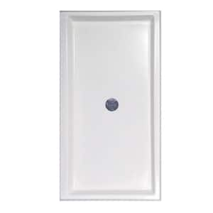 72 in. x 36 in. Single Threshold Shower Base in White