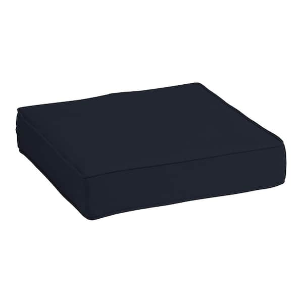 Home Decorators Collection 24 in. x 20 in. Performance Acrylic Premium Foam Firm Deep Seating Outdoor Lounge Chair Cushion in Canvas Navy