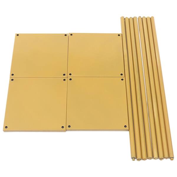 YIYIBYUS 7.9 in. W x 23.6 in. H Gold 2-Piece Metal Floor Flower