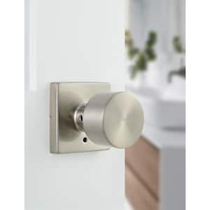 Ridgeway Satin Nickel Privacy Bed/Bath Door Knob with Square Rose