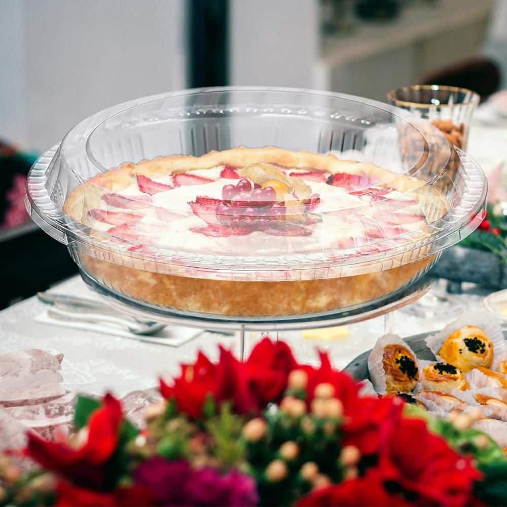 9 in. Round Plastic Pie Containers Disposable Dessert Containers with Lids for Takeout Boxes Food Cake, Clear (30-Pack) price history on PriceWatchPro