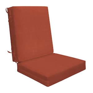 Outdoor Highback Dining Chair Cushion Textured Solid Terracotta
