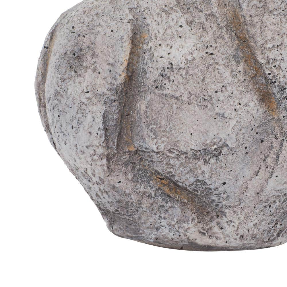 Gray Textured Polystone Indoor Outdoor Cow Garden Sculpture