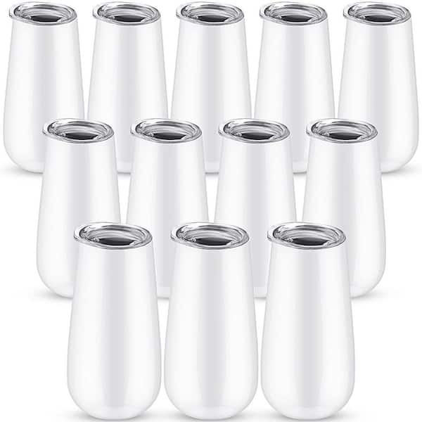 Formal White Plastic Champagne Flutes Shatterproof
