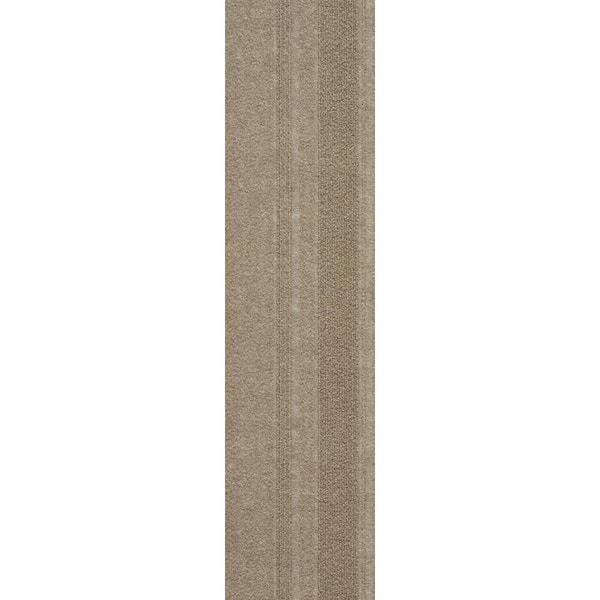 Foss Taupe - Brown Commercial 9 x 36 in. Peel and Stick Carpet Tile Plank (36 sq. ft.)