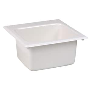 15 in. x 15 in. Fiberglass Self-Rimming Bar Sink in White