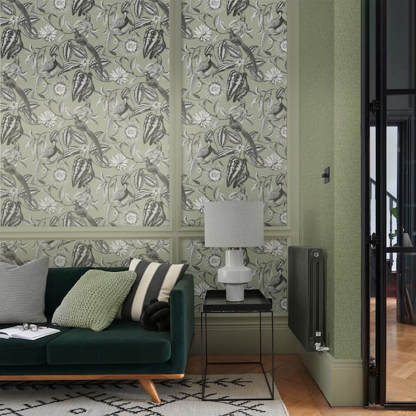 Amherst Garden Sage Green Wallpaper