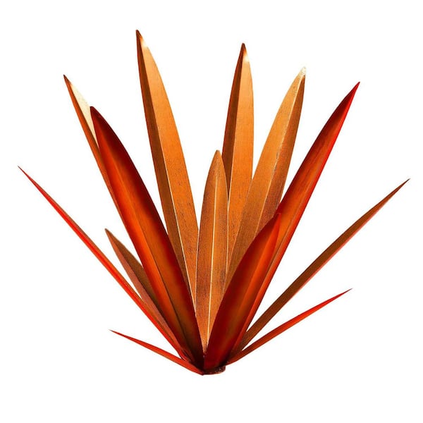 2 Large Red Rustic Tequila Agave Metal Sculpture: DIY Garden Decor for Indoors and Outdoors