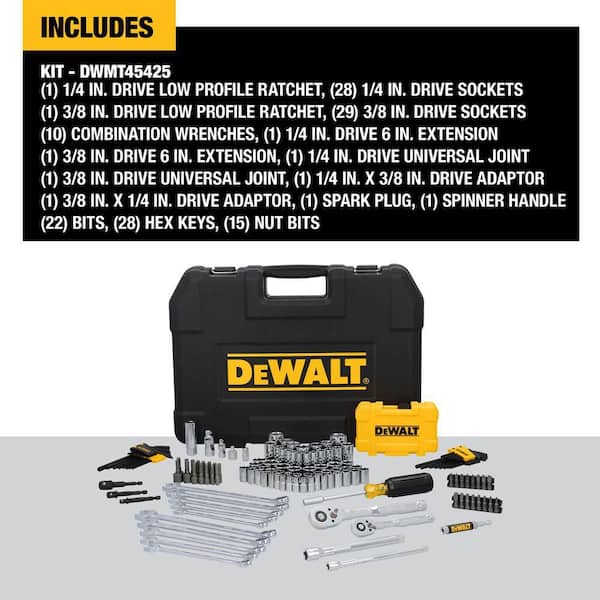 1/4 in. and 3/8 in. Drive SAE and Metric Mechanics Tool Set (142-Piece) with Carrier Included