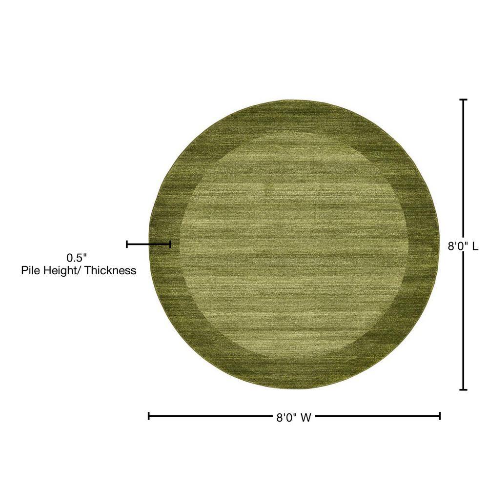 EasyCare 8' Round Light Green Tufted Spot Rug